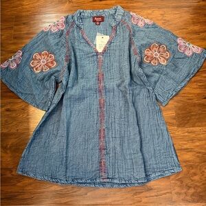 NWT Avani Del Amour Soft Double Gauze Pullover Shirt Size M